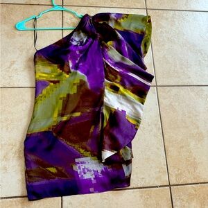 One shoulder satin dress